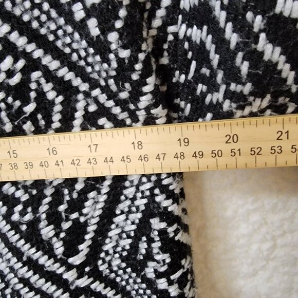 Rafaella Geometric Pattern Open Front Cardigan‎ Womens M Black and White - Picture 8 of 9